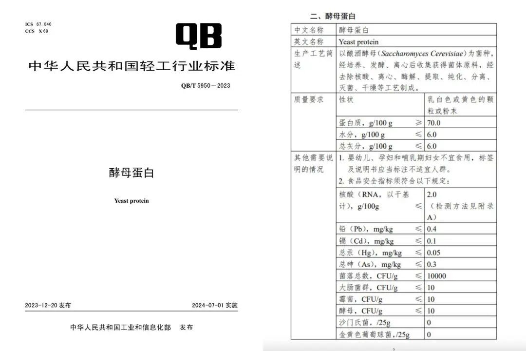 酵母蛋白国标